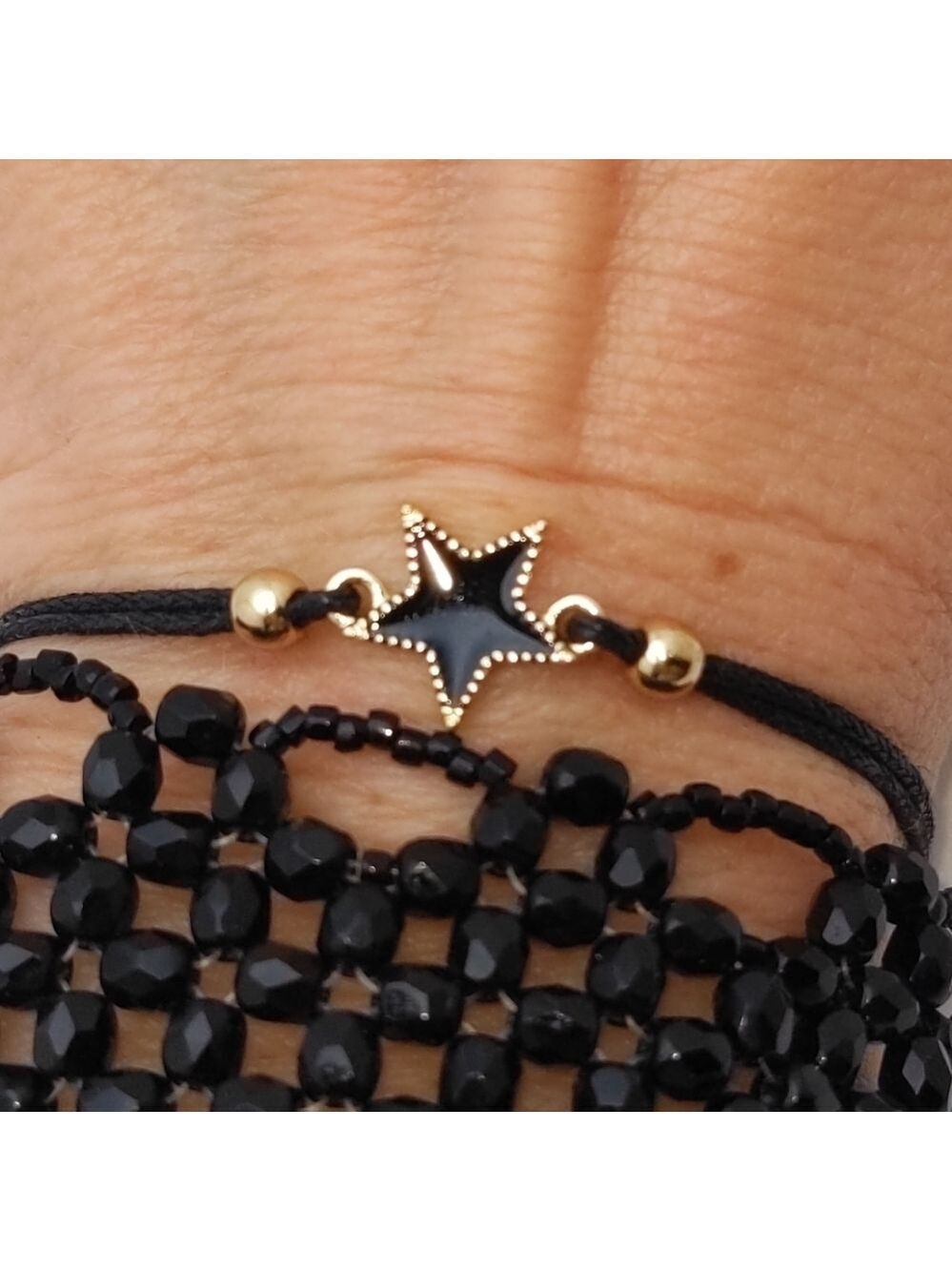 Dark Star Celestial Black Cord Bracelet, Adjustable